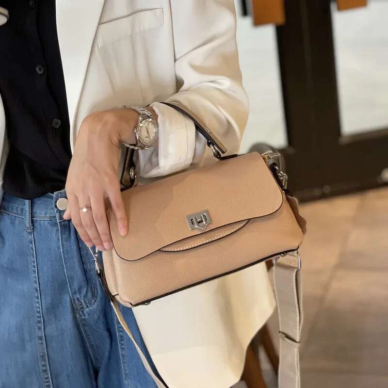 Women's Bags handbag Women's Genuine Handbag Ladies Casual Crossbody Small Soft Cow Leather Versatile Shoulder Messenger Bag High Quality