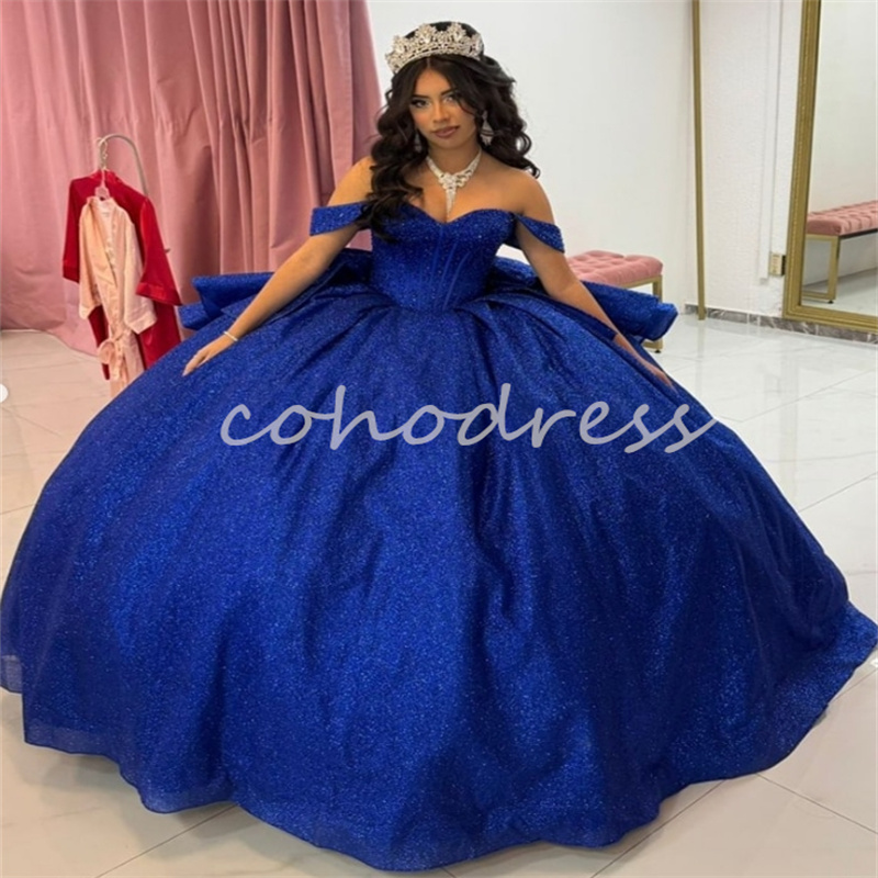 Luxury Royal Blue Quinceanera Dresses With Big Bow Puffy Vestidos De 15 Xv Anos 2025 Debutante Sweet 16 Dress Birthday Jalisco Vestio De Xv Para Savis
