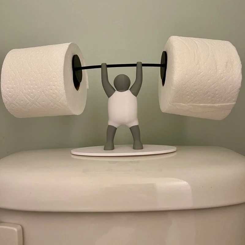 Interesting weightlifting toilet paper roll holder 3D printed tissue roll storage rack dispenser bathroom accessories Y250107