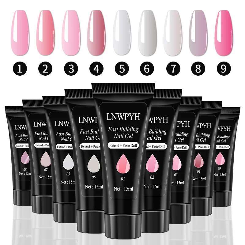 Polish Poly With Lamp Semi Permanent Gel Varnish Professional Nail Art Tools Kit Manicure Set