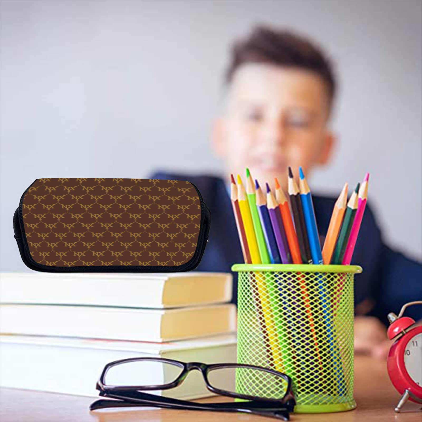 NXY Double Cover Pen Bag Pencil Case Fun Pen Holder Bag Kids Large Storage Students School Gift Pencil Pouch