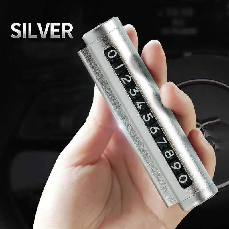 Interior Decorations Car phone number board temporary parking card aluminum sticker rotating parking card automatic accessories H250108