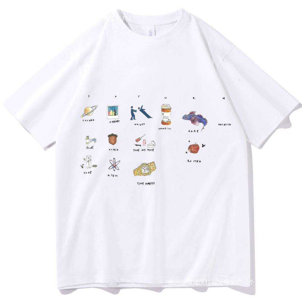 Sza Saturn T-Shirts Unisex Haruku O-Neck Short Sleeve