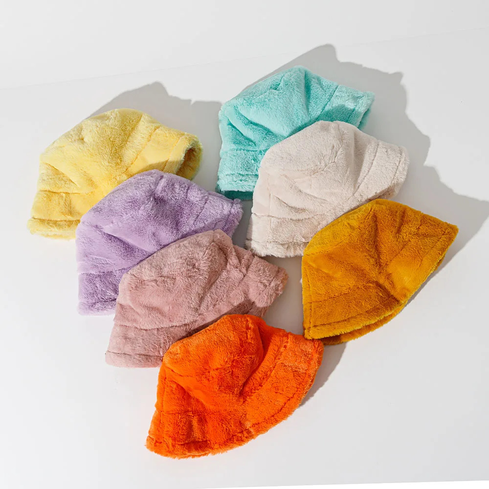2024 Funny Fashion Autumn Winter Leopard Fur Bucket Hat sheep Ear Ball Plush Fisherman Hat Soft Warm Thick Basin Bucket Hats 250107