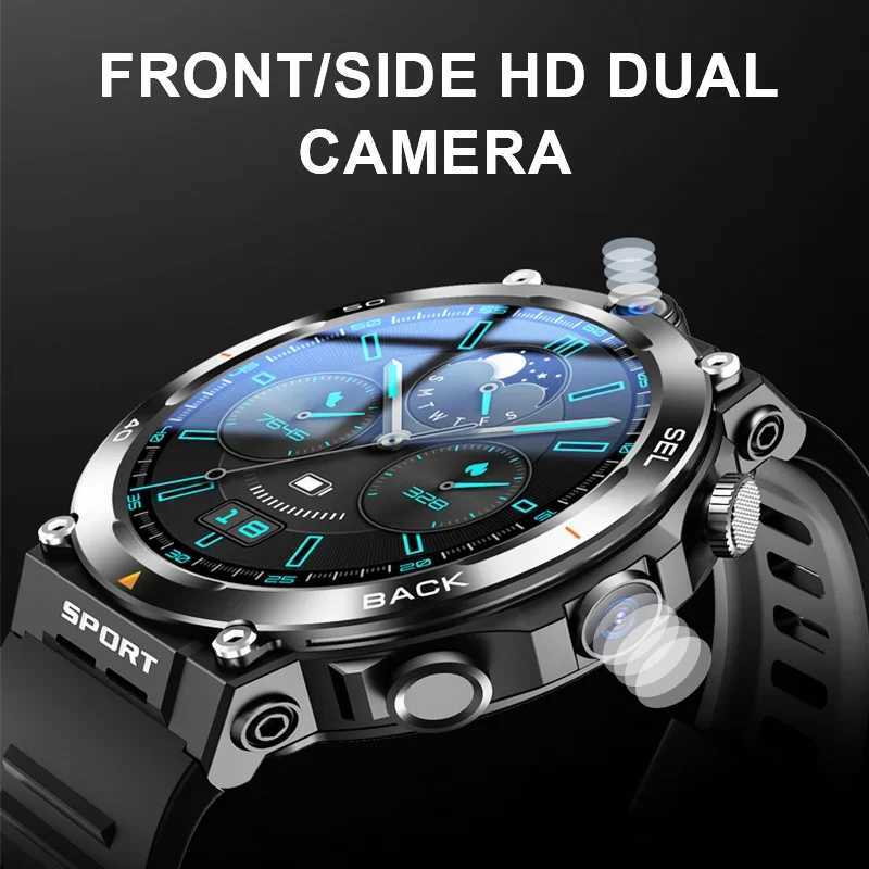 1.39-inch 4G Network SIM Card Smart Watch Dual Camera GPS Wifi NFC Rugged 64G-ROM Google Play IP67 Android Men Women SmartwatchXJ250108