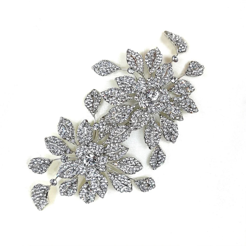 Bridal Rhinestone Flower Hair Comb Wedding Head Jewelry Hairband for Women Bridesmaid Party Crystal Hair Accessories Gift 250107