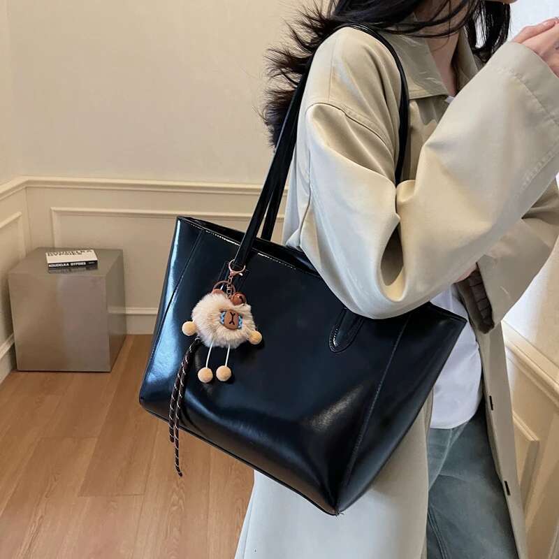 new sewing thread large capacity soft PU red handbag casual quality designer women s zipper PU women s shoulder bag bag