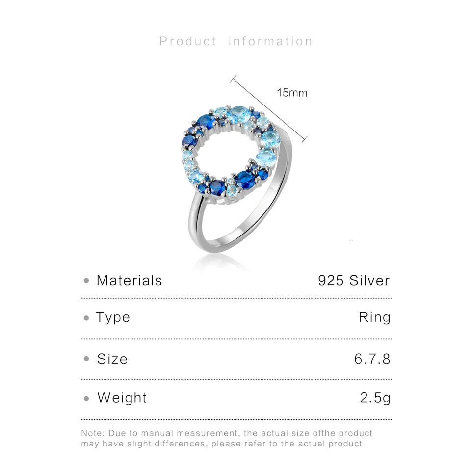 VEWANT 925 Sterling Silver Aquamarine CZ Irregular Blue Rainbow CZ Ring Women Wedding Fine Jewelry Crystal Gift 250106