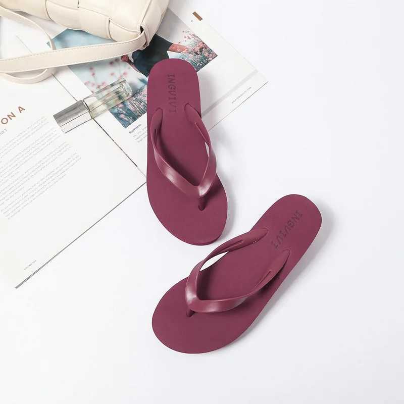 New Arrival Womens shoes slider casual Med candy color rubber flip wedge beach platform luxury Hawaii T250108