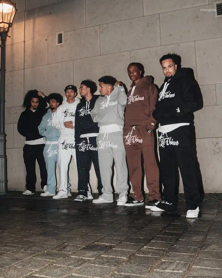 Mens Tracksuits Sportswear Hoodie Sweatpants Two Piece Set Mens Harajuku Hip Hop Letter Embroidery Oversized Sweatshirt Casual Pants