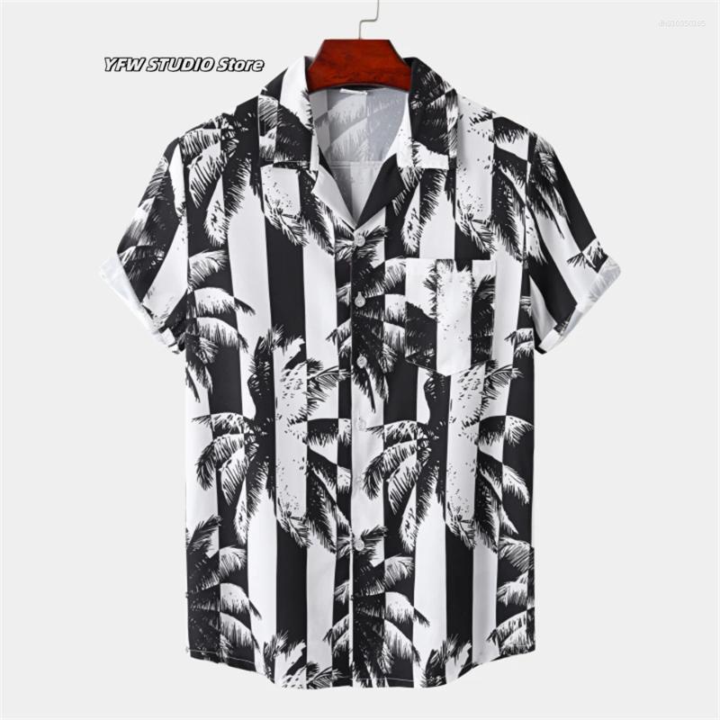 Men's Casual Shirts Contrasting Color Shirt Christmas Santa Print Summer Mens Clothing Fashion Beach Hawaiian Sport Sleeve