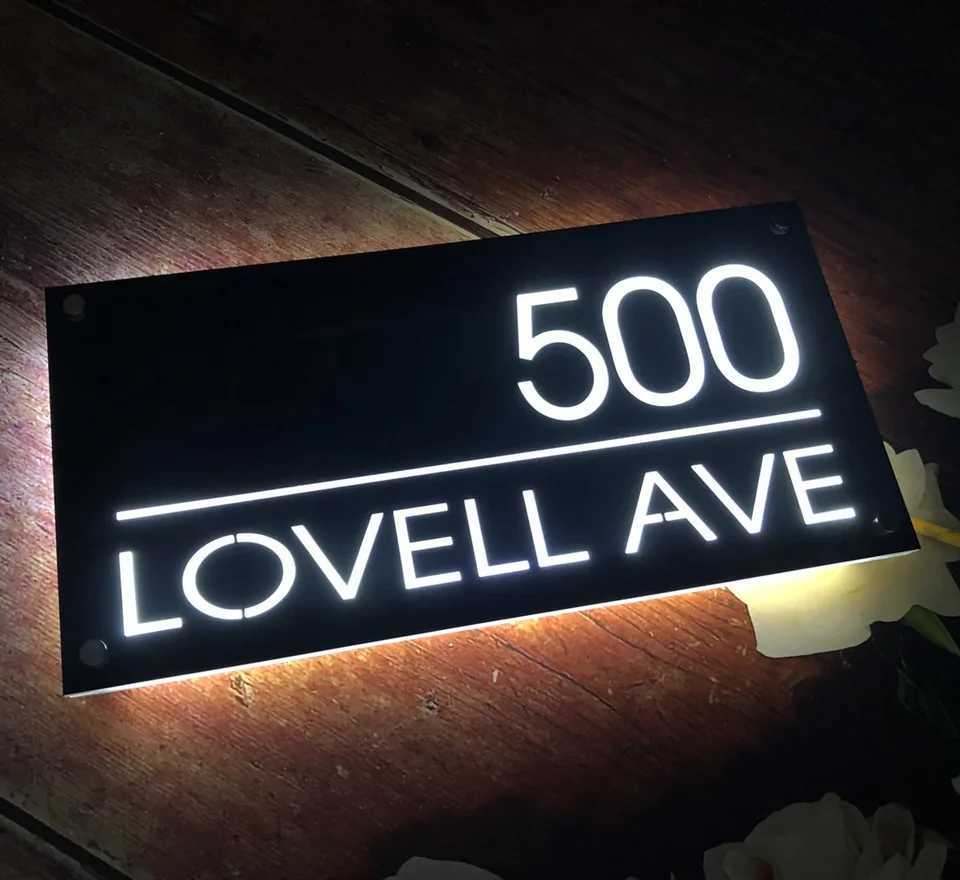 Interior Decorations Customize lighting numbers for House Street Backlit personalize modern residential and sign horizontal addresses H250108