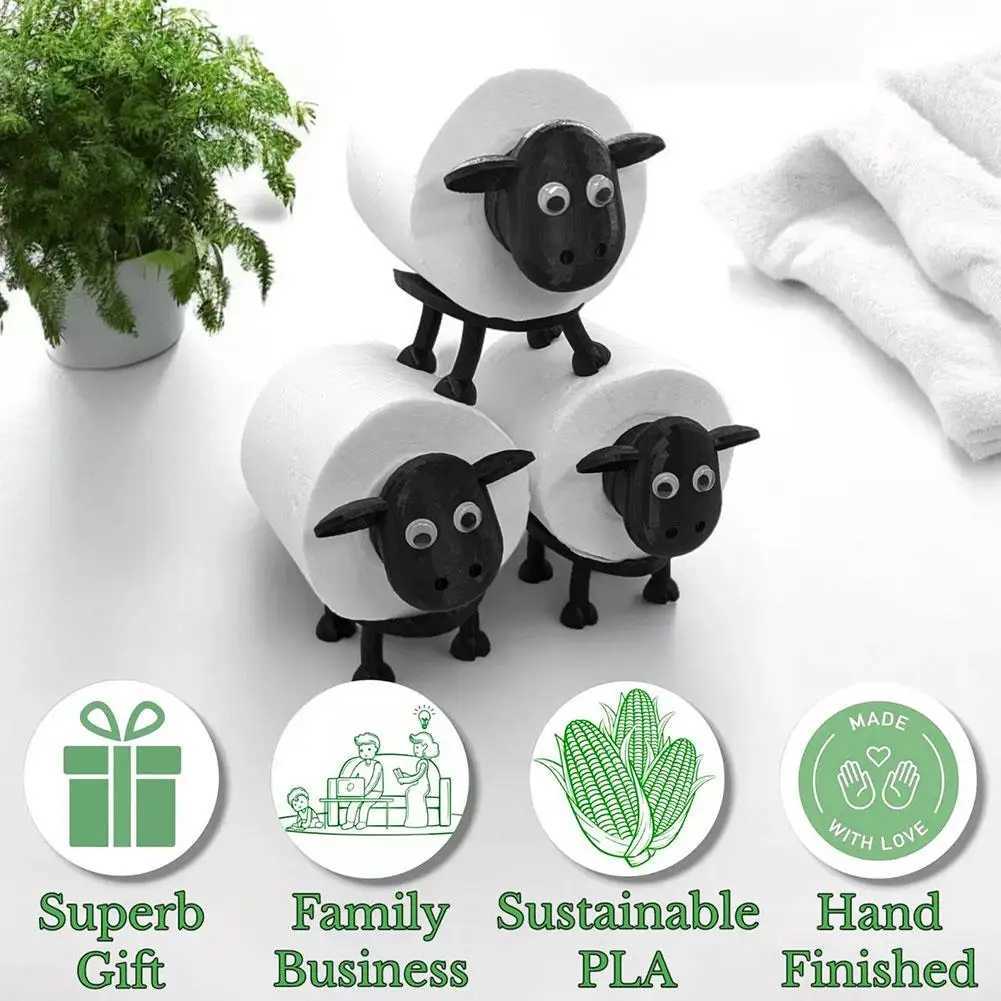 Sheep toilet roll holder interesting toilet paper holder 3D printed decorative toilet paper holder shape paper holder Y250107