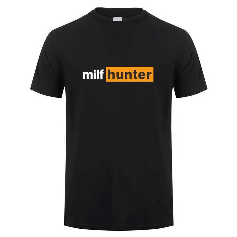 Milf Hunter T-shirt Summer Womens Short Sleeve Fun Birthday Gift Classic T-shirt Cotton T-shirt Top OT-010 M250108