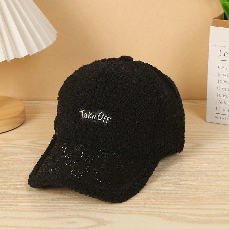 Winter tide thickened warm duck tongue cap ladies with solid color baseball cap Yangqi cold plush hat female models