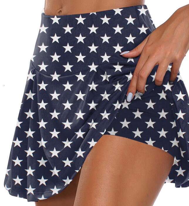 European American Basic Summer Women's Printed Fake Two-Piece Leggings And Shorts