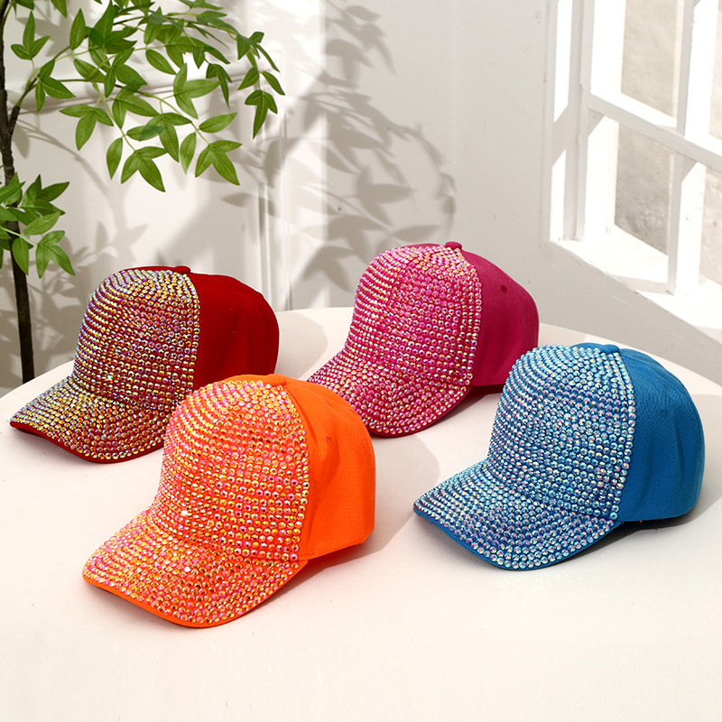 Hip-hop baseball cap street casual style sequin baseball cap bigger and wider sun hat nightclub rap hundred hats