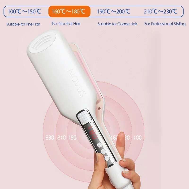 NOVUS 13mm Irons Anti-Scald 6000W Negative Ion Wave Curg hine Egg Rolls Fast Heating Auto-shutdown Styler