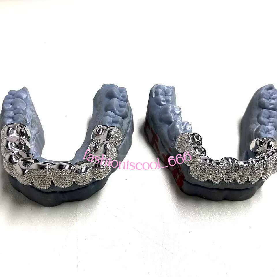 mouth grills Exclusive customization Moissanite Teeth Grillz iced out Hop Sier decorative braces Real Dia Bg Tooth Grills For Men