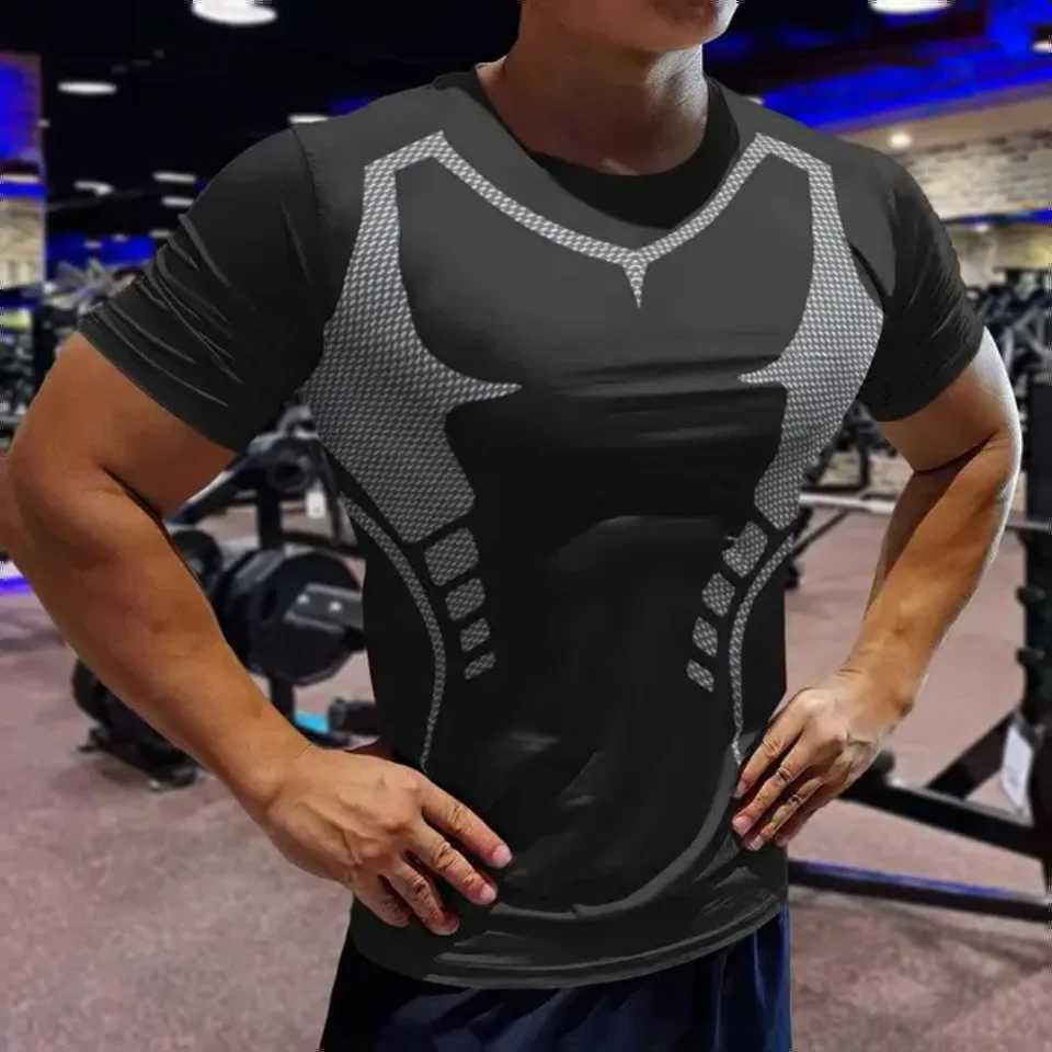 High Quality Gym mens T-shirt sportswear casual short sleeved T-shirt quick drying running sportswear mens oversized clothing top new T250108