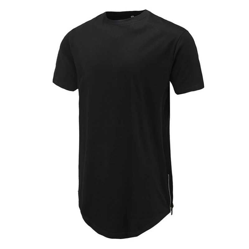 High Quality New summer best-selling mens T-shirt solid color round neck bottom zipper fashionable hip-hop style white short sleeved mens shirt T25010