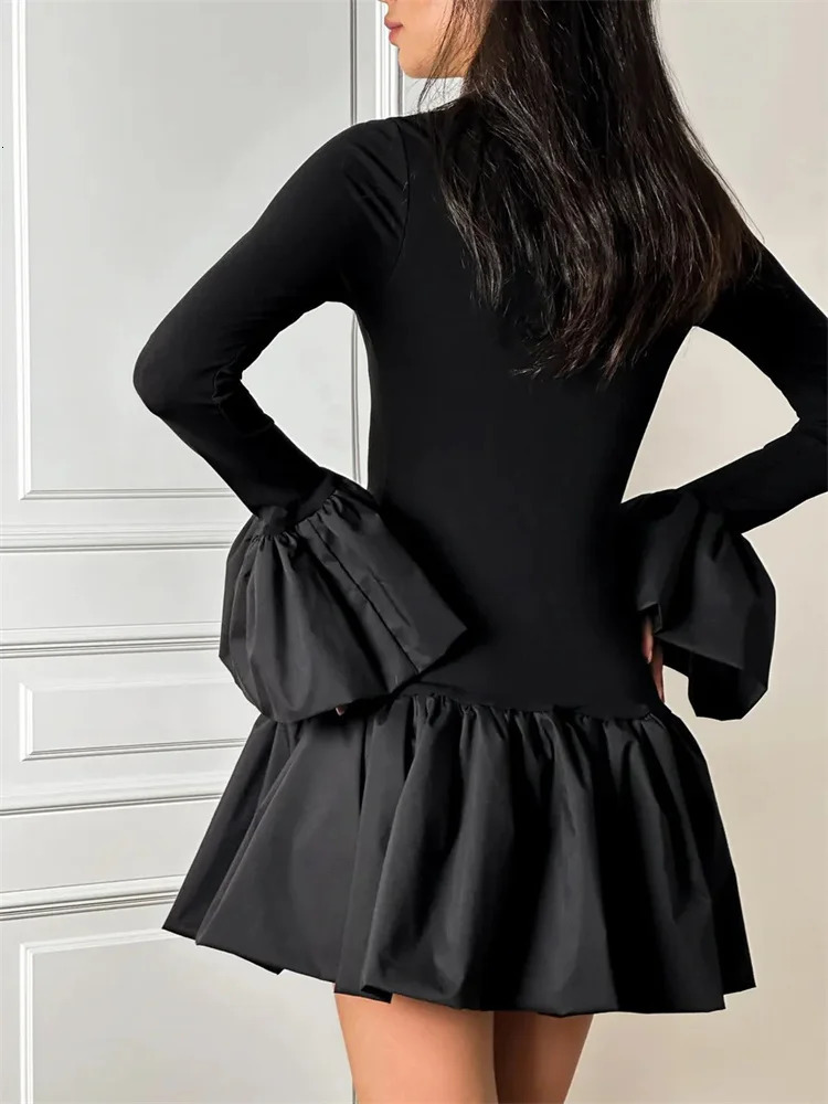 Tossy Ruffled Fashion Patchwork Mini Dress For Women High Waist Slim Elegant Commute Party Dress Female Spring Bodycon Dress 250107