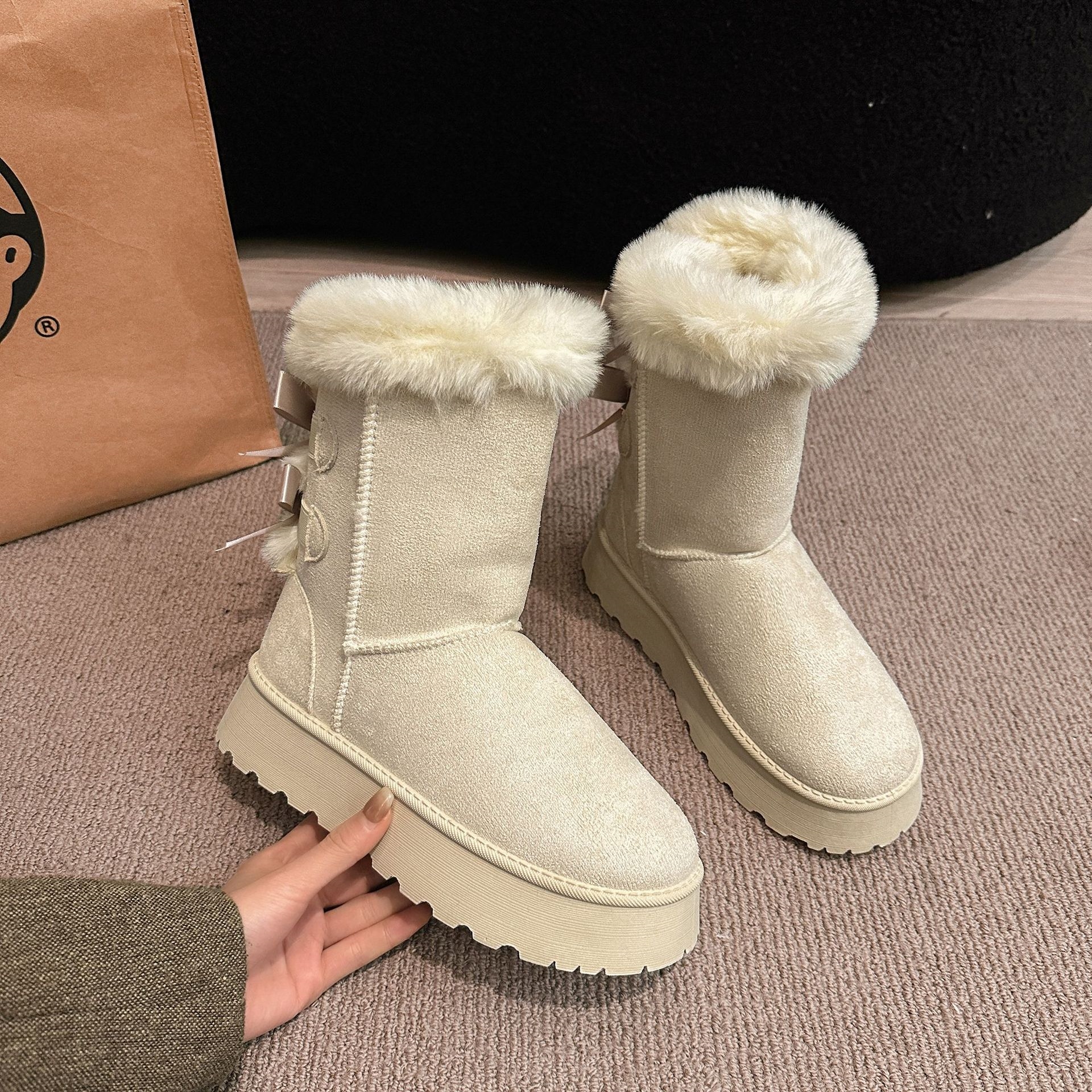 designer boots snow boots for women womens keep warm Beige Camel Black indoor outdoor casual shoes trainers sneakers