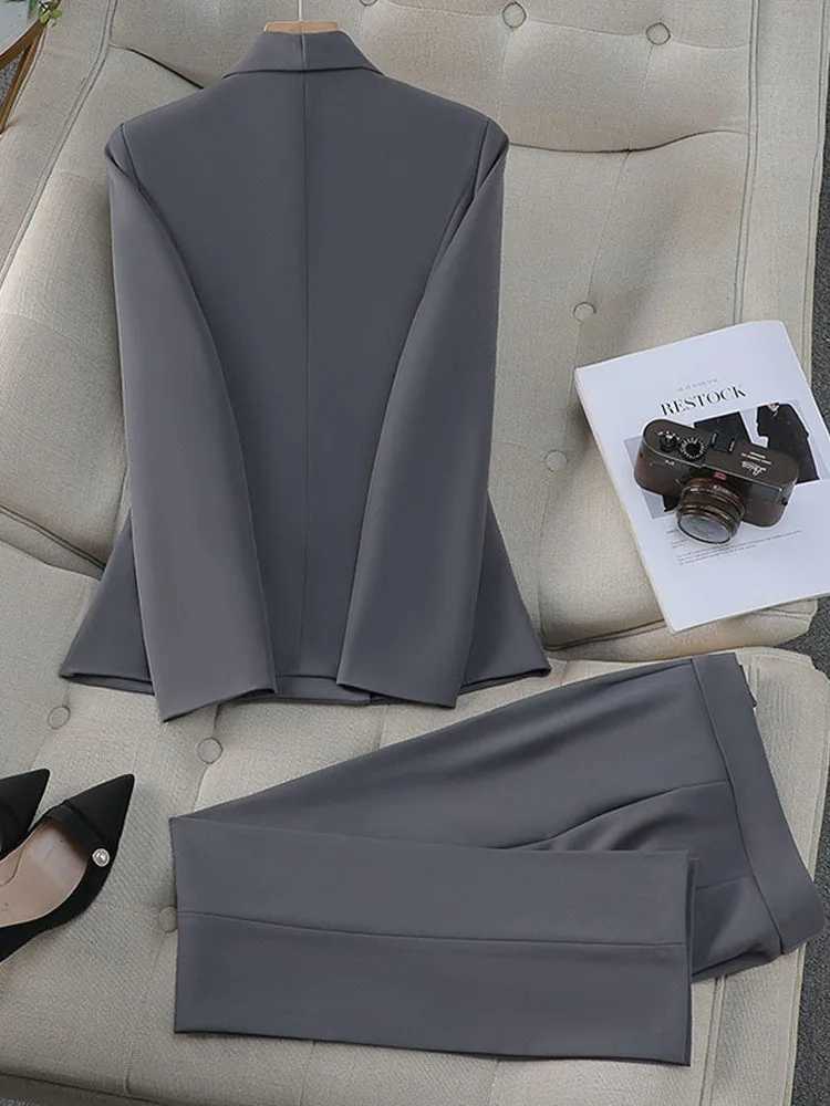 Office womens jacket and pants set 2-piece set womens Conjuntos Para jeres Ele Matching Trouser set Spring and Autumn W250108