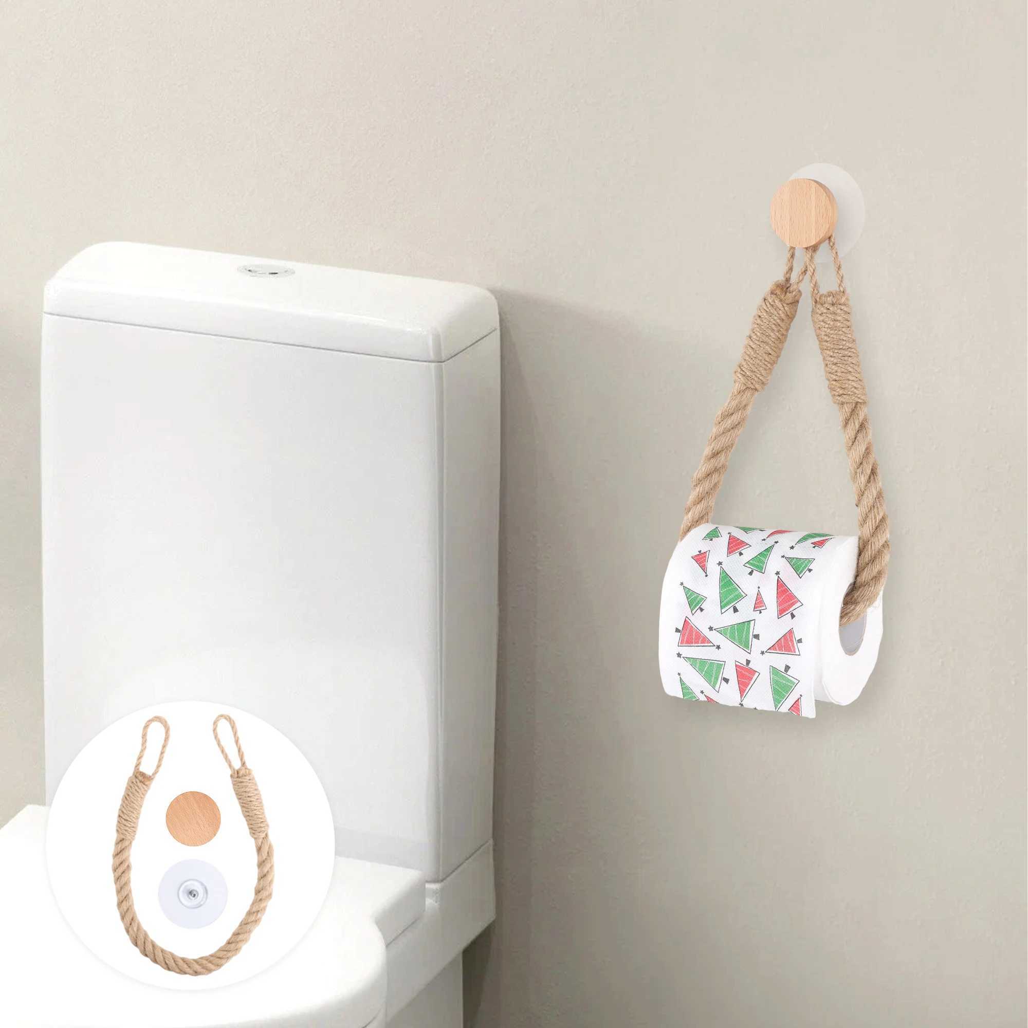 Nail paper towel rack bathroom towel hook toilet paper holder towel rack beige hemp color Y250107