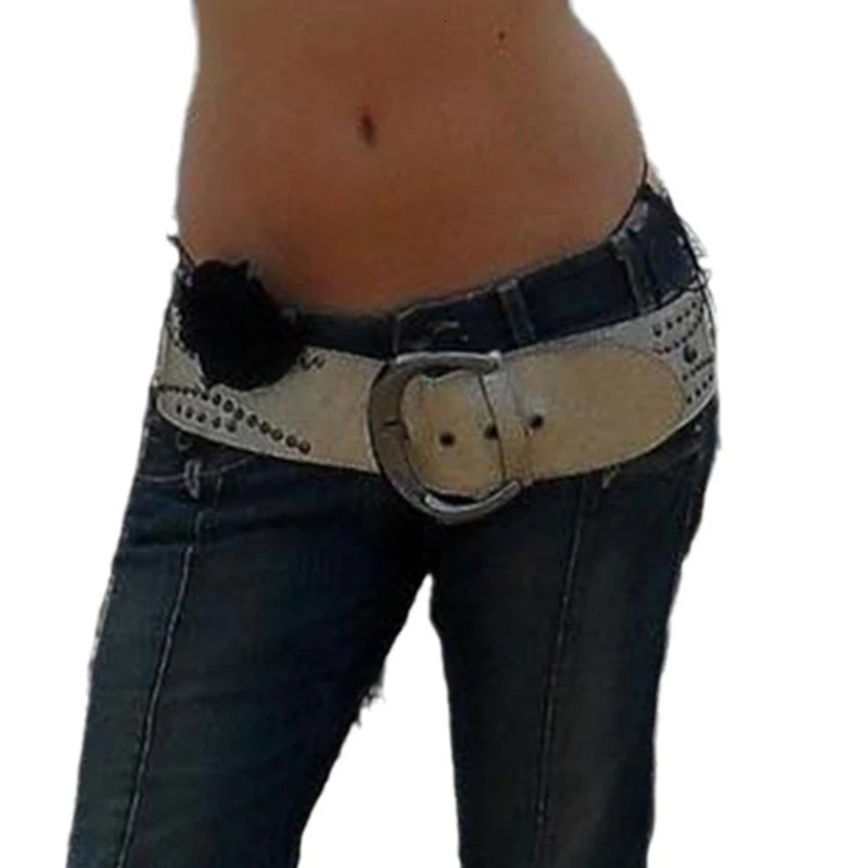 Vintage Belt for Women Casual Pin Buckle Cow Belt Lady Wide Belt for Jeans Pants Teens Y2K Decorative Waistbelt 250107