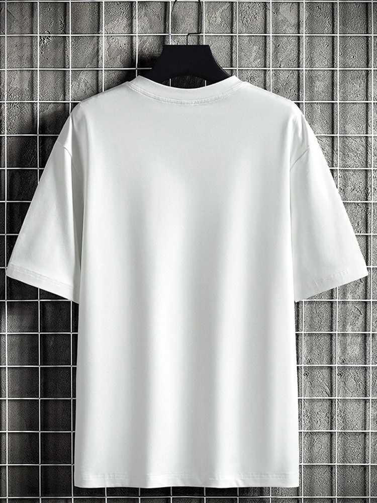 Summer oversized pocket T-shirt mens street clothing short sleeved cotton T-shirt mens Harajuku top T-shirt Plus size 6XL 7XL 8XL M250108