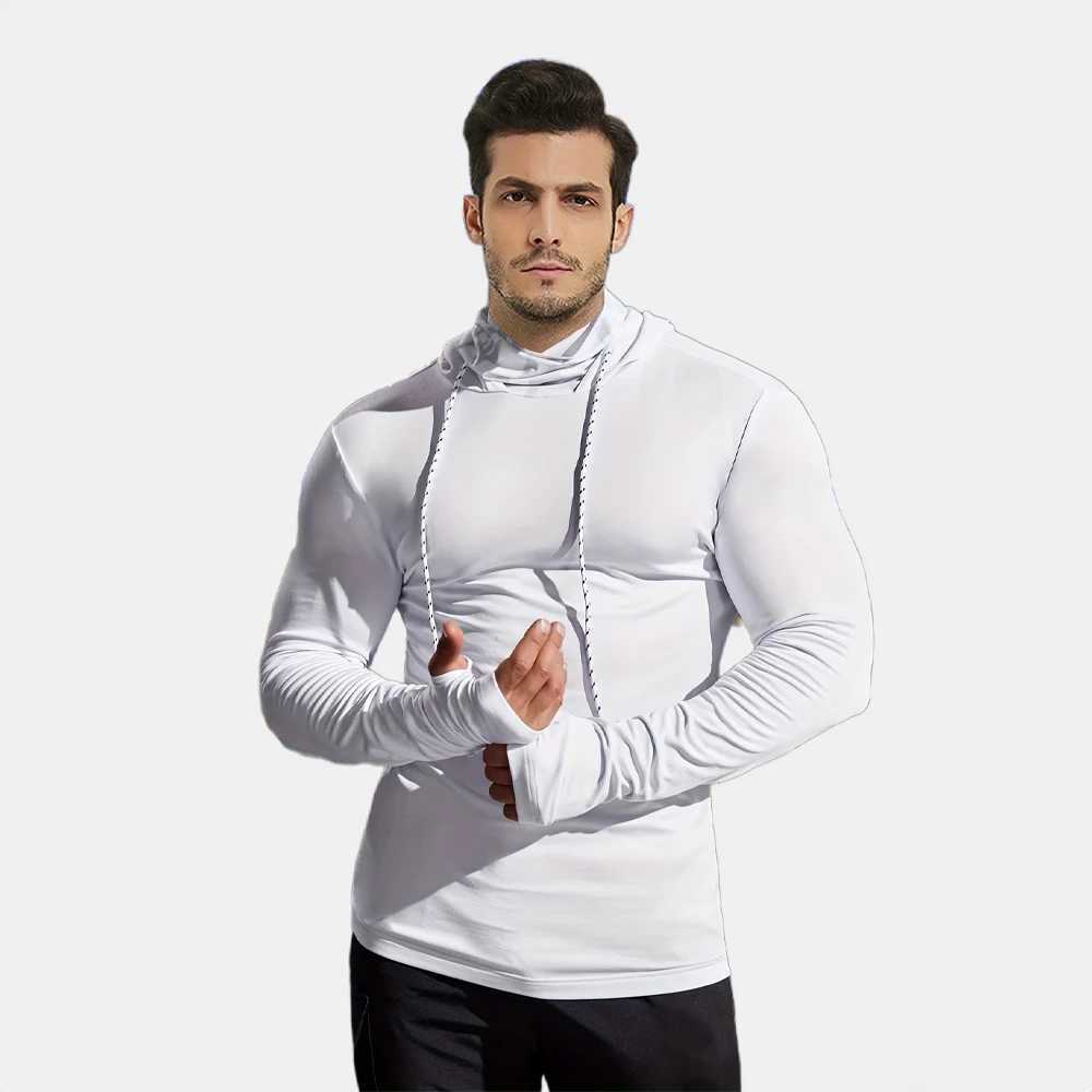 Mens running sportswear training and fitness hoodie tight fitting sportswear casual and breathable jogging and fitness mens zipper hoodie W250108