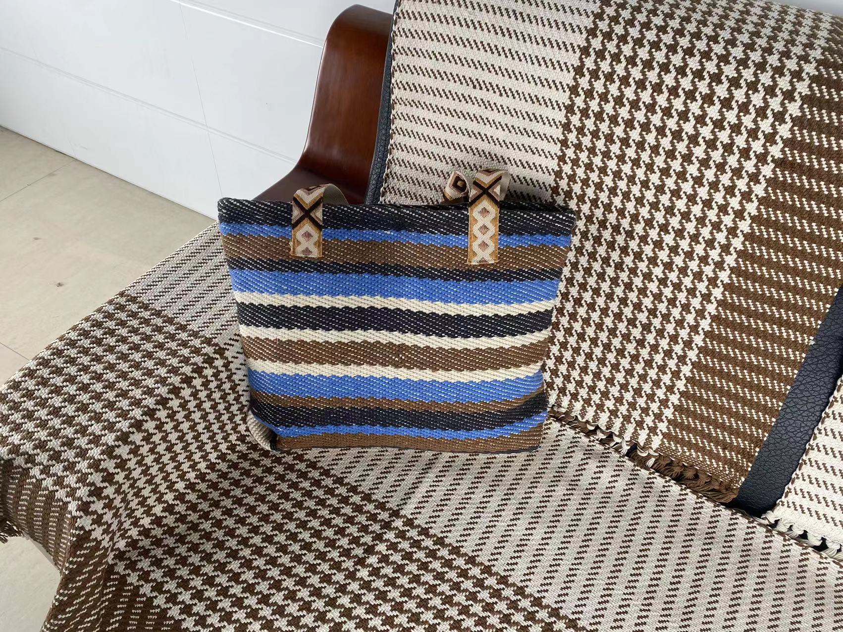 Vintage Handcrafted Coarse Linen Shoulder Bag - Eco-Friendly Fashion Accessory