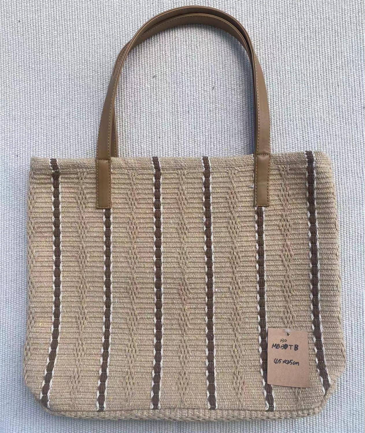 Classic Knitted Linen Messenger Bag - Durable Eco-Friendly Design
