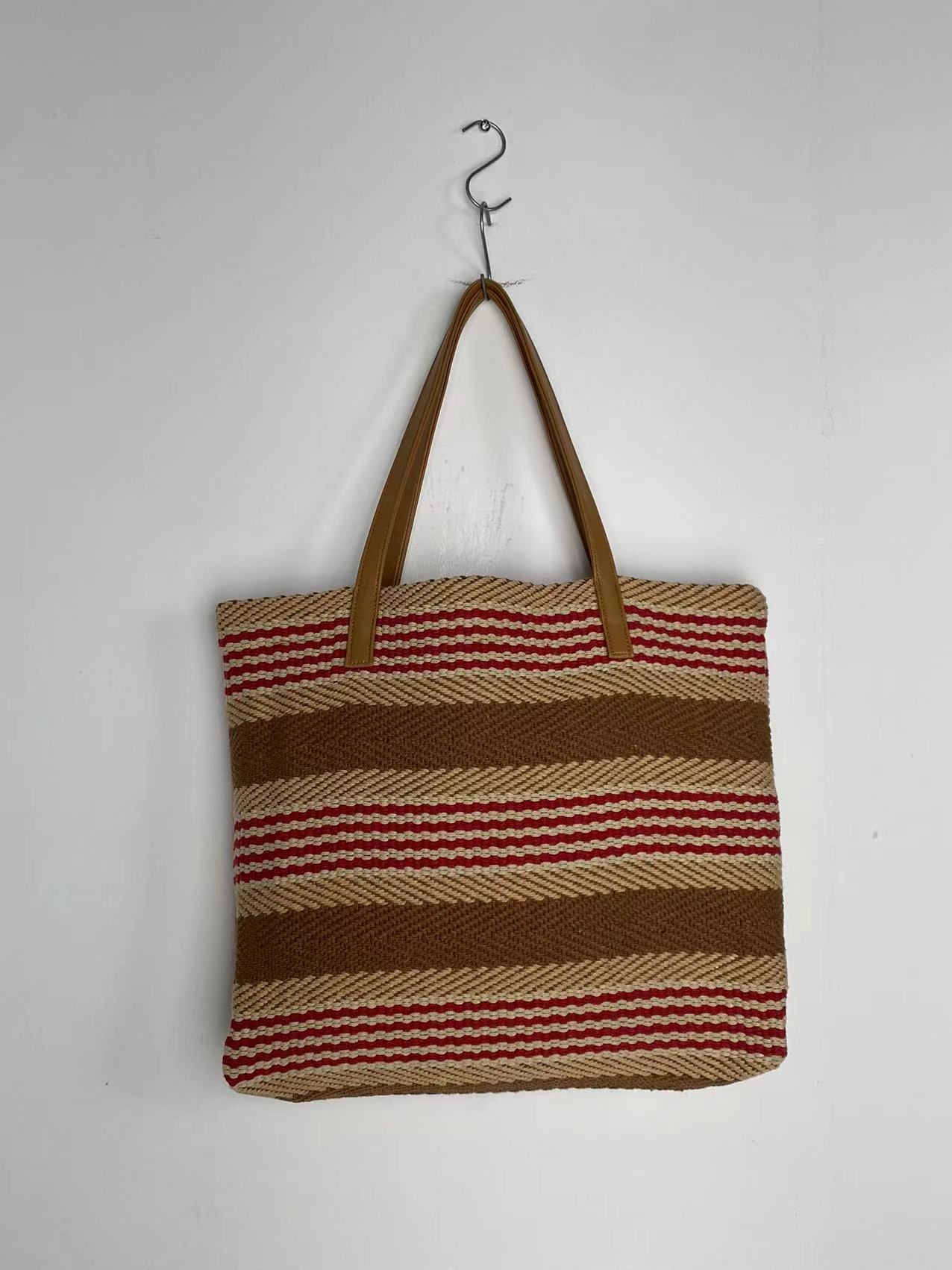 Authentic Handcrafted Coarse Linen Shoulder Bag for Women