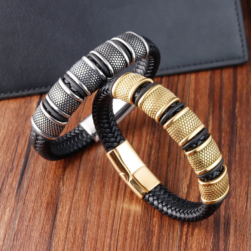 Vesky Italian Charm Bracelets Mark Men Fashion Leads to Fashion Man Accessories Vintage Wide Bracelet 250107