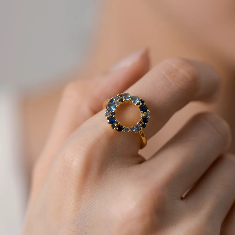 VEWANT 925 Sterling Silver Aquamarine CZ Irregular Blue Rainbow CZ Ring Women Wedding Fine Jewelry Crystal Gift 250106