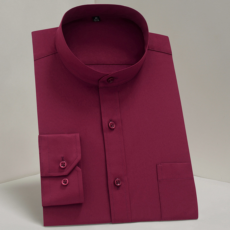 KC01072 Men's long-sleeved white business formal wear non-iron high-end men's stand-up collar shirt