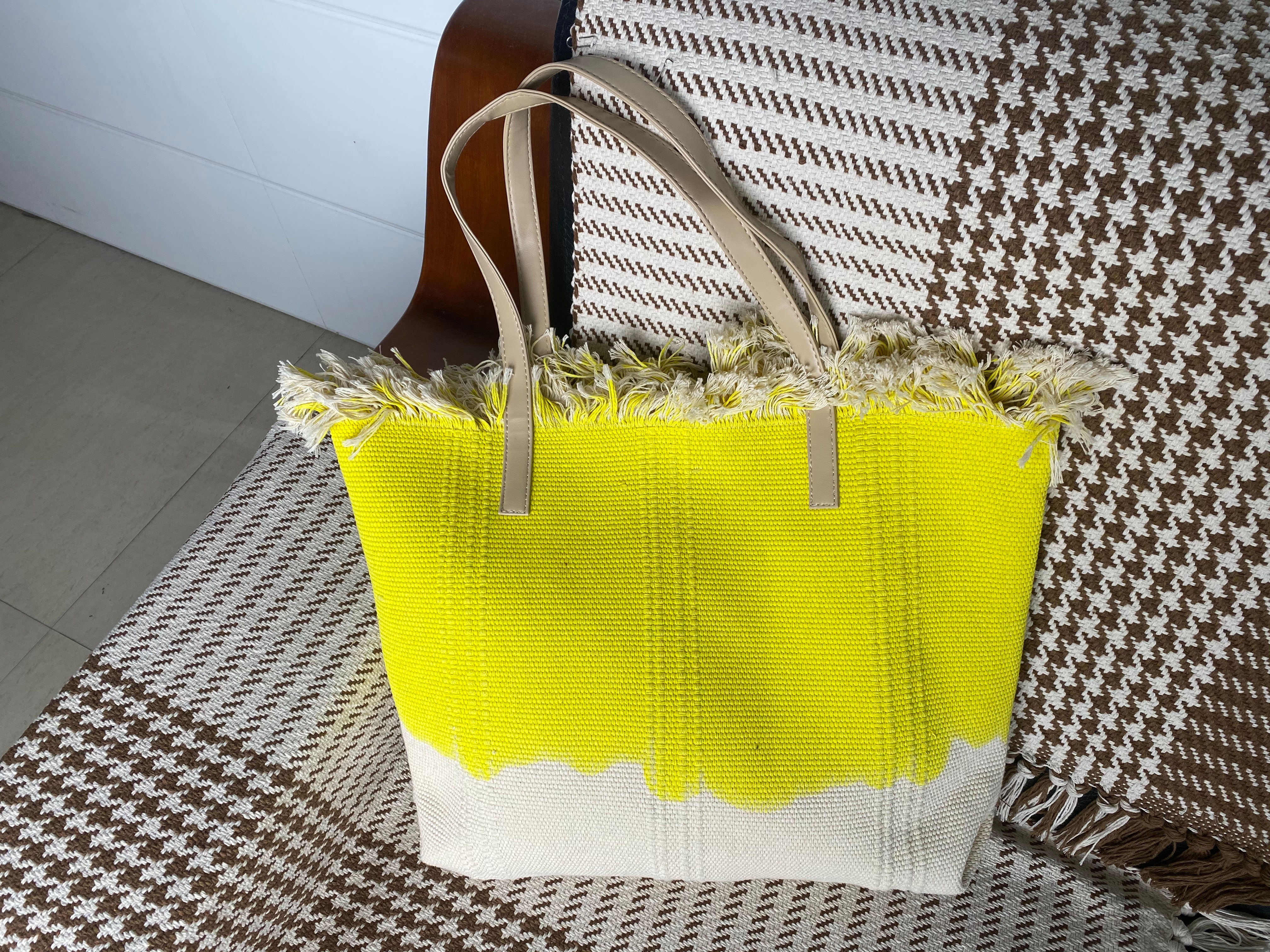 Classic Handmade Linen Shoulder Purse with Adjustable Strap