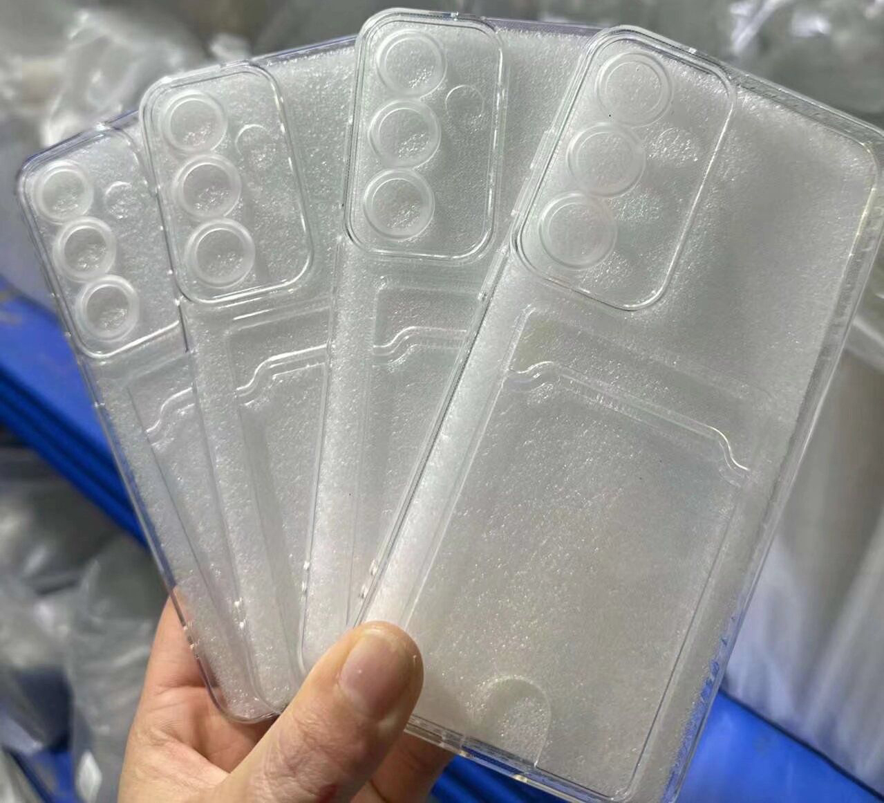 S25 FE Card Pocket Soft TPU Cases For Samsung S25 Edge S24 FE A17 A36 A56 A25 A06 A16 S23 Ultra Plus A55 A35 A25 A15 A05 Clear ID Card Slot Airbag Ant