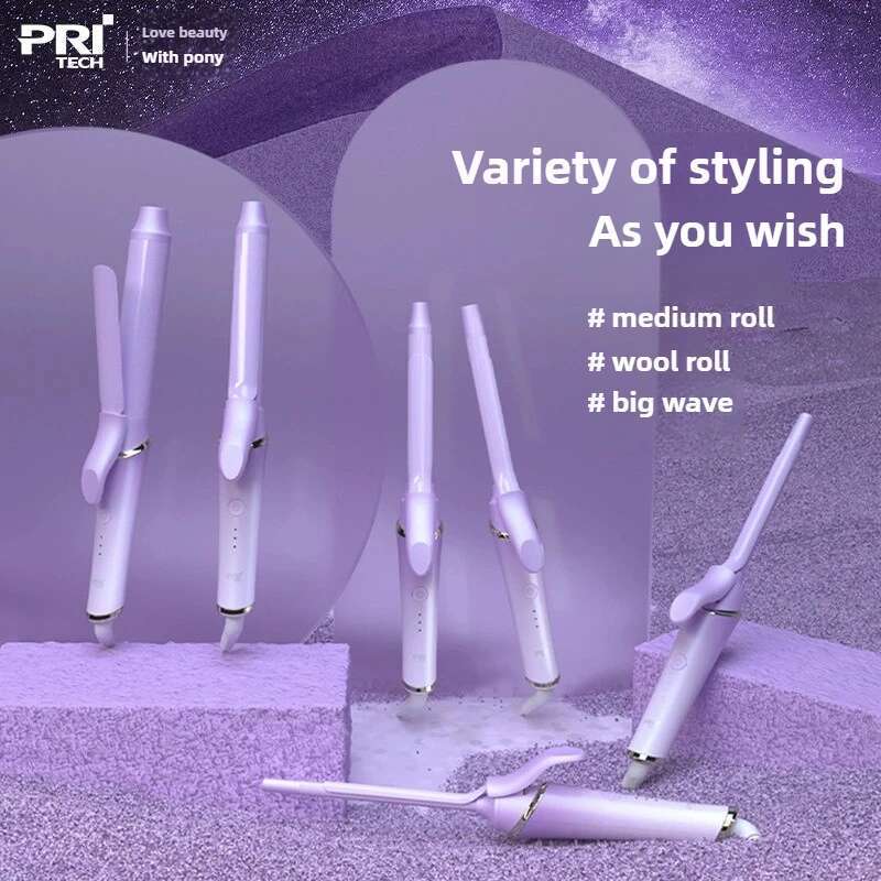 Pritech Curlers Conical Curg Iron Single Tube Ceramic Glaze Pear wer Cone Electric Curly Hair 9/13/16/19/25/30MM