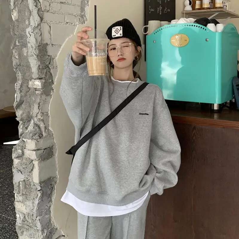 Loose Fake Two-piece Street Casual Designer Hooded Sweatshirt With Spring And Autumn O-neck Comparison Korean Style Top Fashion Trend Women's Clo