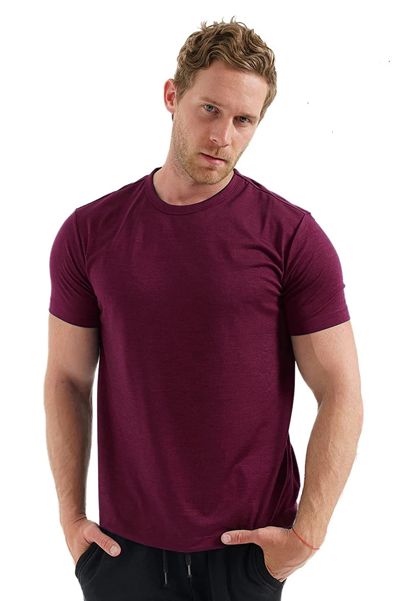 100% Merino Wool T Shirt Men Merino Wool T Shirt Base Layer Merino Wool Shirt Soft Wicking Breathable Anti-Odor No-itch USA Size 250107