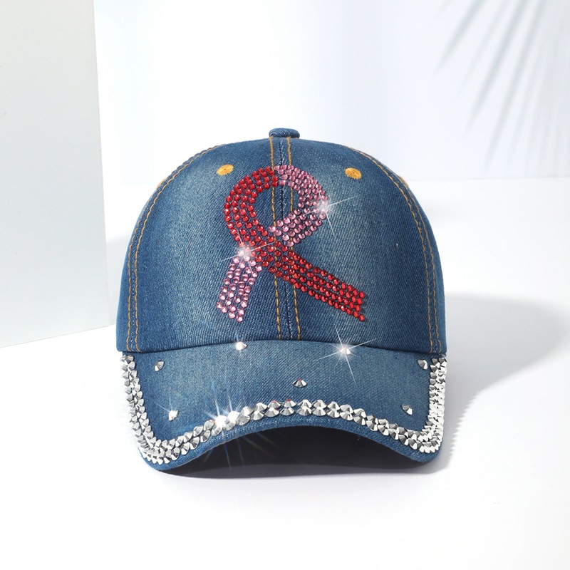 LOVE with diamonds baseball cap casual versatile inlaid diamond duck tongue cap letters decorated sunscreen cowboy sun hat wholesale