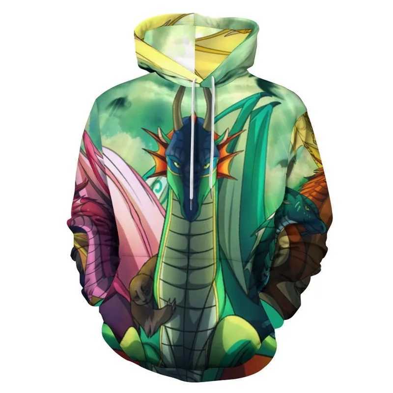 Fire Dragon Wings Mens Graphic Hoodie 3D Printed Novel Pulling Sports Shirt Casual Super Large Mens Street Clothing Hoodie W250108