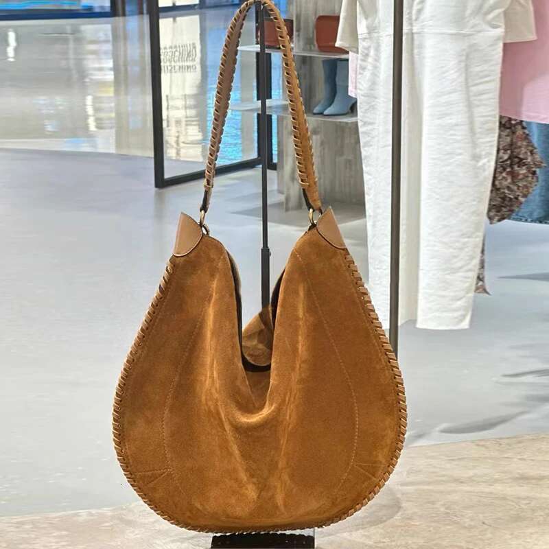 Faux Suede Slim Half Moon Bags For Women Designer Handbags Purses 2024 New In Vintage With Card Pocket Underarm Shoulder