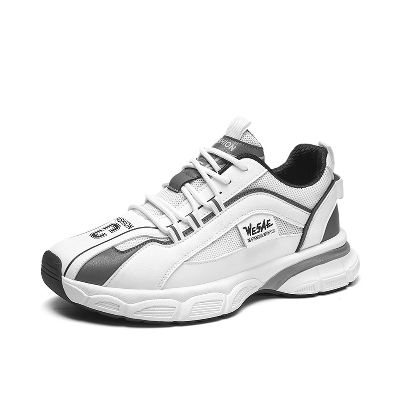 Men Sports Thick Sole Round Toe Chunky Shoes New Fashion Running Training Trendy Triple Black Grey Green fashion