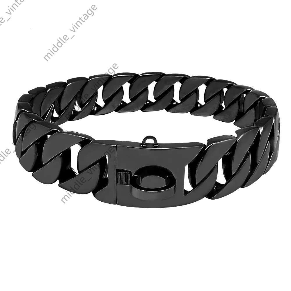 Dog Collars Strong Gold Cuban Chain Stainless Steel 32mm Dog Choke Personalized Collar Strap for Dogs H250219