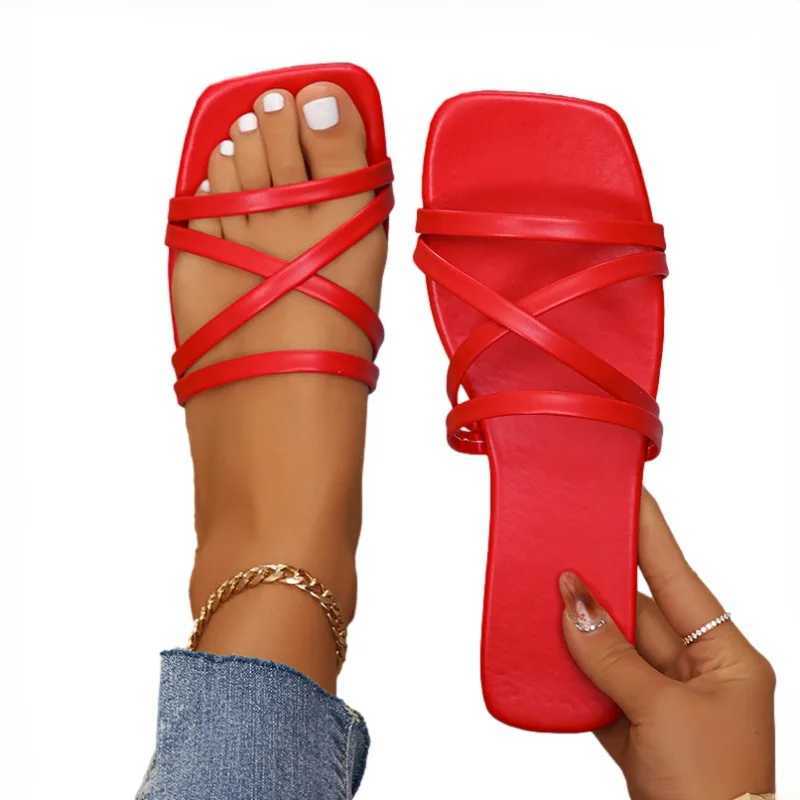 New Arrival Womens summer apartment slider shoes casual beach open toe sandals brand new flip slider fashionable Zapatos unprinted slider T250108