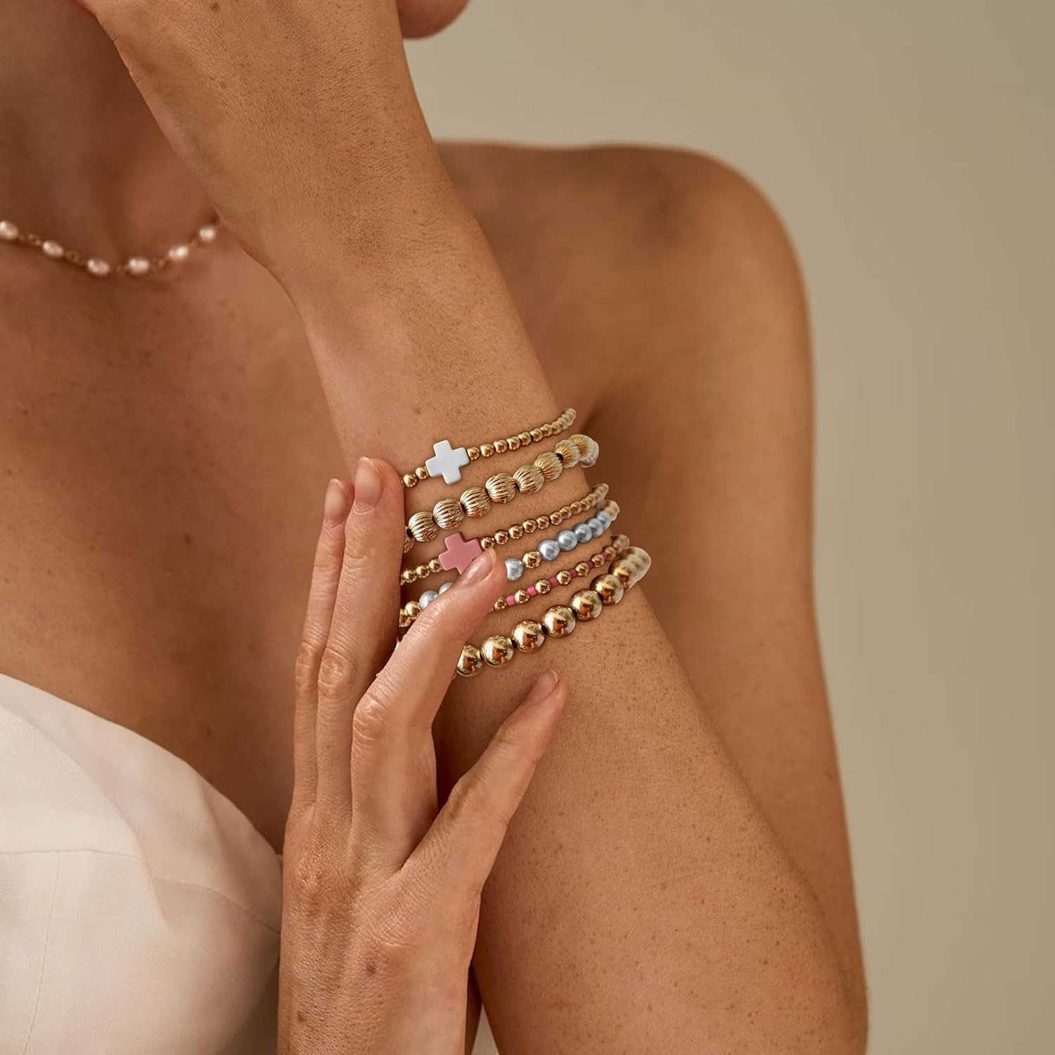 Vlen Shell Womens Flower Bracelet Fashion Lucky Jewelry Gold Plated 18K Bead Bracelet Minimum Pulseras Mujer W241004